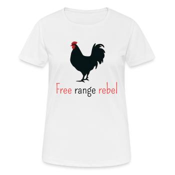 Rebell aus Freilandhaltung - Frauen T-Shirt atmungsaktiv - Weiß - Vorne - AI Model Female 172 dark (172cm)