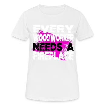 Carpenter Saw Geek Blogger Lumberjack - T-shirt respirant Femme - blanc - Devant - AI Model Female 172 dark (172cm)
