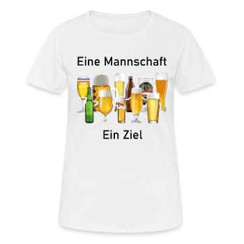 Bier Mannschaft mit Ziel - Frauen T-Shirt atmungsaktiv - Weiß - Vorne - AI Model Female 172 dark (172cm)