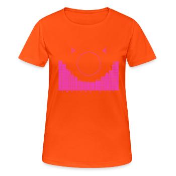 SmilingCity- purple version - Women's Breathable T-Shirt - neon orange - Front - AI Model Female 172 dark (172cm)
