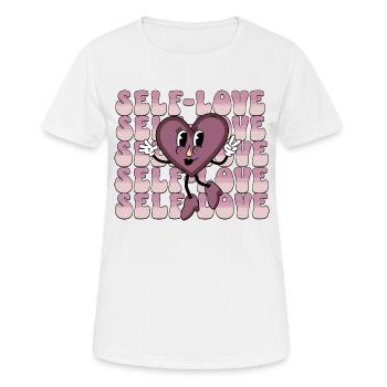 self love - Women's Breathable T-Shirt - white - Front - AI Model Female 172 dark (172cm)