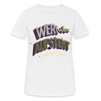 frühstück kaffeetasse coffeeshop humor geschenk - Frauen T-Shirt atmungsaktiv - Weiß - Vorne - AI Model Female 172 dark (172cm)