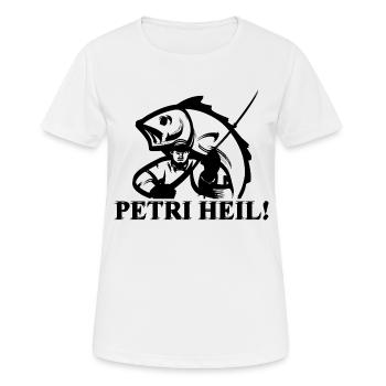 PETRI HEIL! ANGLER - Frauen T-Shirt atmungsaktiv - Weiß - Vorne - AI Model Female 172 dark (172cm)