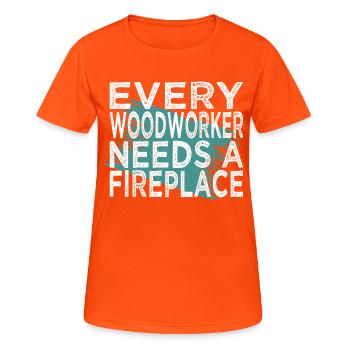 funshirt men a carpenters prayer tshirts - Frauen T-Shirt atmungsaktiv - Neonorange - Vorne - AI Model Female 172 dark (172cm)