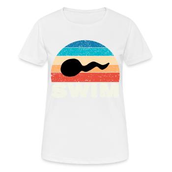 Coucher de soleil rétro vintage - flotteur - T-shirt respirant Femme - blanc - Devant - AI Model Female 172 dark (172cm)