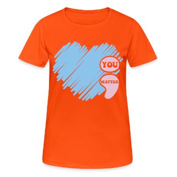 Mental Health Matters - Human Brain Illness - Women's Breathable T-Shirt - neon orange - Front - AI Model Female 172 dark (172cm)