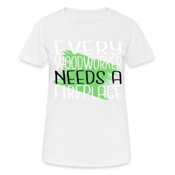 casque de sécurité arboriculture menuiserie - T-shirt respirant Femme - blanc - Devant - AI Model Female 172 dark (172cm)