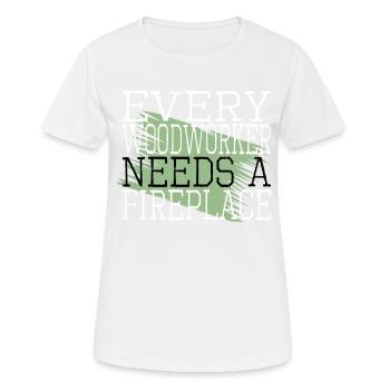 Charpentier Travail T-shirts Blogger - T-shirt respirant Femme - blanc - Devant - AI Model Female 172 dark (172cm)