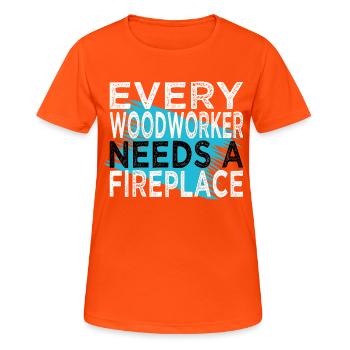 Carpenter Plumber Union Carpenter Tshirts Lumber - Women's Breathable T-Shirt - neon orange - Front - AI Model Female 172 dark (172cm)