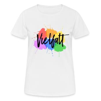 vielfalt - Frauen T-Shirt atmungsaktiv - Weiß - Vorne - AI Model Female 172 dark (172cm)