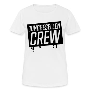 junggesellen crew - Frauen T-Shirt atmungsaktiv - Weiß - Vorne - AI Model Female 172 dark (172cm)