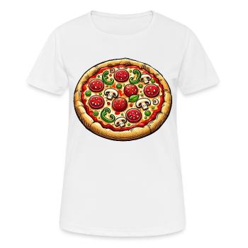 pizza - Frauen T-Shirt atmungsaktiv - Weiß - Vorne - AI Model Female 172 dark (172cm)