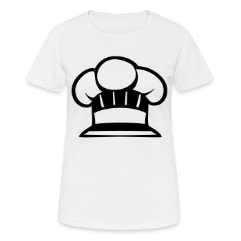 Toque Chef de cuisine - T-shirt respirant Femme - blanc - Devant - AI Model Female 172 dark (172cm)