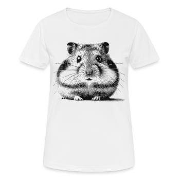 Hamster commun - T-shirt respirant Femme - blanc - Devant - AI Model Female 172 dark (172cm)