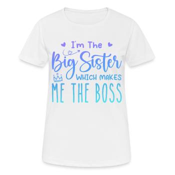 Ich bin die große Schwester - Frauen T-Shirt atmungsaktiv - Weiß - Vorne - AI Model Female 172 dark (172cm)