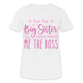 Ich bin die große Schwester - Frauen T-Shirt atmungsaktiv - Weiß - Vorne - AI Model Female 172 dark (172cm)