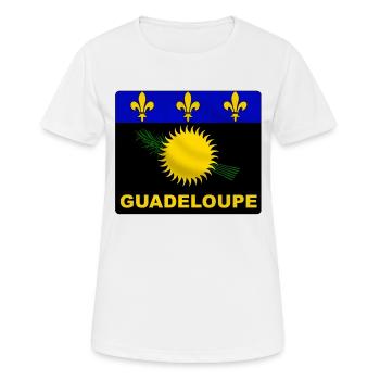 Guadeloupe Flagge - Frauen T-Shirt atmungsaktiv - Weiß - Vorne - AI Model Female 172 dark (172cm)