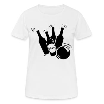 Bierflaschen Bowling - Frauen T-Shirt atmungsaktiv - Weiß - Vorne - AI Model Female 172 dark (172cm)