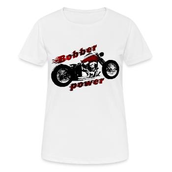 bobber power - T-shirt respirant Femme - blanc - Devant - AI Model Female 172 dark (172cm)