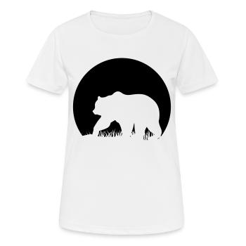 L'ours au clair de lune - T-shirt respirant Femme - blanc - Devant - AI Model Female 172 dark (172cm)
