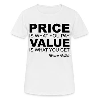 Warren Buffett Quote - T-shirt respirant Femme - blanc - Devant - AI Model Female 172 dark (172cm)