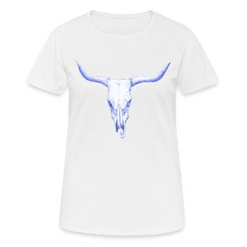 Bison Schaedel - Wild West Cowboy Rodeo Feeling - T-shirt respirant Femme - blanc - Devant - AI Model Female 172 dark (172cm)