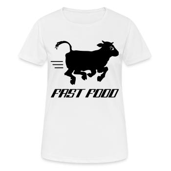 Fast Food Cow - T-shirt respirant Femme - blanc - Devant - AI Model Female 172 dark (172cm)