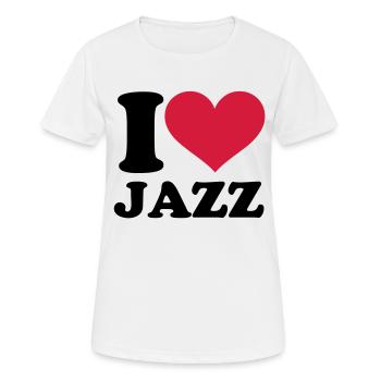 Jazz - Frauen T-Shirt atmungsaktiv - Weiß - Vorne - AI Model Female 172 dark (172cm)