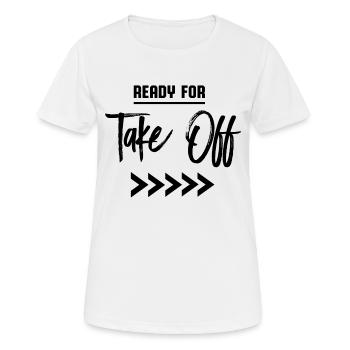 Ready for take off - Frauen T-Shirt atmungsaktiv - Weiß - Vorne - AI Model Female 172 dark (172cm)