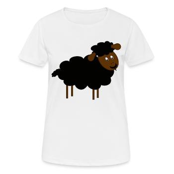 Mouton noir - T-shirt respirant Femme - blanc - Devant - AI Model Female 172 dark (172cm)