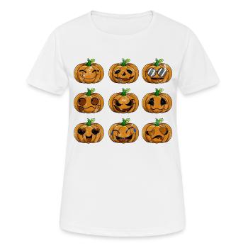 Halloween Kuerbis Emotionen Retro - Frauen T-Shirt atmungsaktiv - Weiß - Vorne - AI Model Female 172 dark (172cm)
