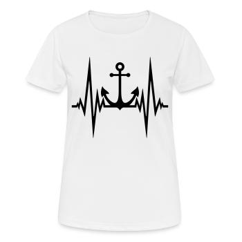 battement puls puls fréquence ancre bateau bateau nage - T-shirt respirant Femme - blanc - Devant - AI Model Female 172 dark (172cm)
