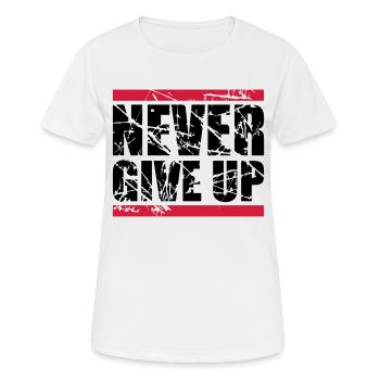 les larmes rayent les barres rouges ne jamais abandonner - T-shirt respirant Femme - blanc - Devant - AI Model Female 172 dark (172cm)