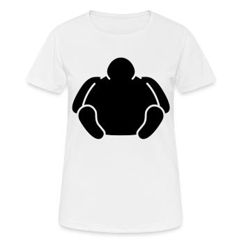 Sitting Fat Man - Women's Breathable T-Shirt - white - Front - AI Model Female 172 dark (172cm)