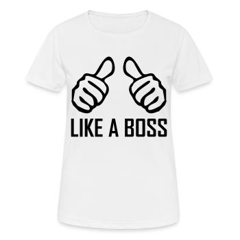 like a boss - Women's Breathable T-Shirt - white - Front - AI Model Female 172 dark (172cm)