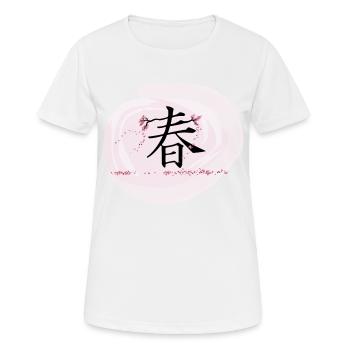 Japonais manga au printemps - T-shirt respirant Femme - blanc - Devant - AI Model Female 172 dark (172cm)