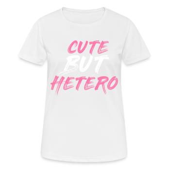 Mignon mais hétéro | Cadeau pour femme et homme. - T-shirt respirant Femme - blanc - Devant - AI Model Female 172 dark (172cm)