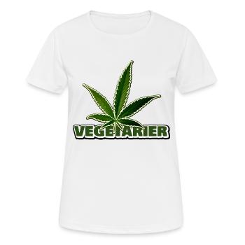 vegetarier v2 - Frauen T-Shirt atmungsaktiv - Weiß - Vorne - AI Model Female 172 dark (172cm)