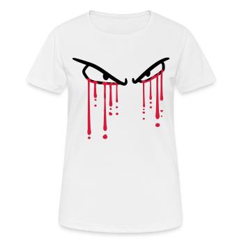 gouttes de sang 2 yeux graffiti pleurer des larmes - T-shirt respirant Femme - blanc - Devant - AI Model Female 172 dark (172cm)