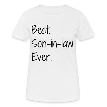Son-in-law / Son in law / Marriage / Family - Women's Breathable T-Shirt - white - Front - AI Model Female 172 dark (172cm)