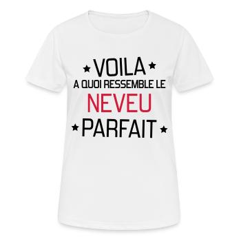 Niece Nephew Nichte Neffe Nièce Neveu Baby - Women's Breathable T-Shirt - white - Front - AI Model Female 172 dark (172cm)