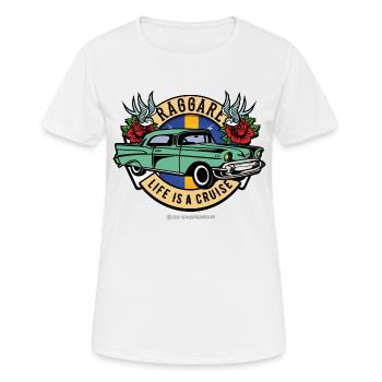 Raggare Life Is A Cruise Schweden Fahne blau gelb - Frauen T-Shirt atmungsaktiv - Weiß - Vorne - AI Model Female 172 dark (172cm)