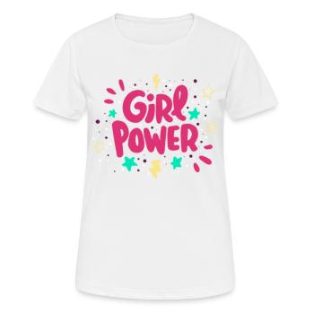 Girl power - T-shirt respirant Femme - blanc - Devant - AI Model Female 172 dark (172cm)