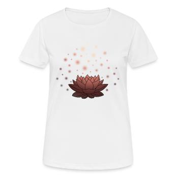 Lotuszauber (Rosa) - Frauen T-Shirt atmungsaktiv - Weiß - Vorne - AI Model Female 172 dark (172cm)