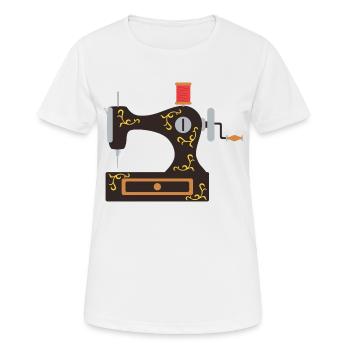 machine à coudre - T-shirt respirant Femme - blanc - Devant - AI Model Female 172 dark (172cm)