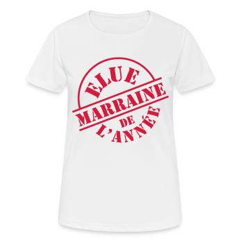 Elue Marraine de l'année ❤️ - T-shirt respirant Femme - blanc - Devant - AI Model Female 172 dark (172cm)