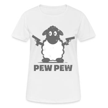 Funny Pew Pew Sheep - Women's Breathable T-Shirt - white - Front - AI Model Female 172 dark (172cm)