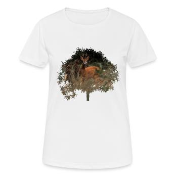 wunderschöner Rehbock im Wald - Frauen T-Shirt atmungsaktiv - Weiß - Vorne - AI Model Female 172 dark (172cm)