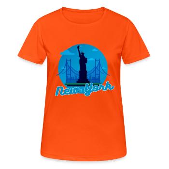 New York - Women's Breathable T-Shirt - neon orange - Front - AI Model Female 172 dark (172cm)