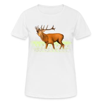 Roaring deer - Women's Breathable T-Shirt - white - Front - AI Model Female 172 dark (172cm)